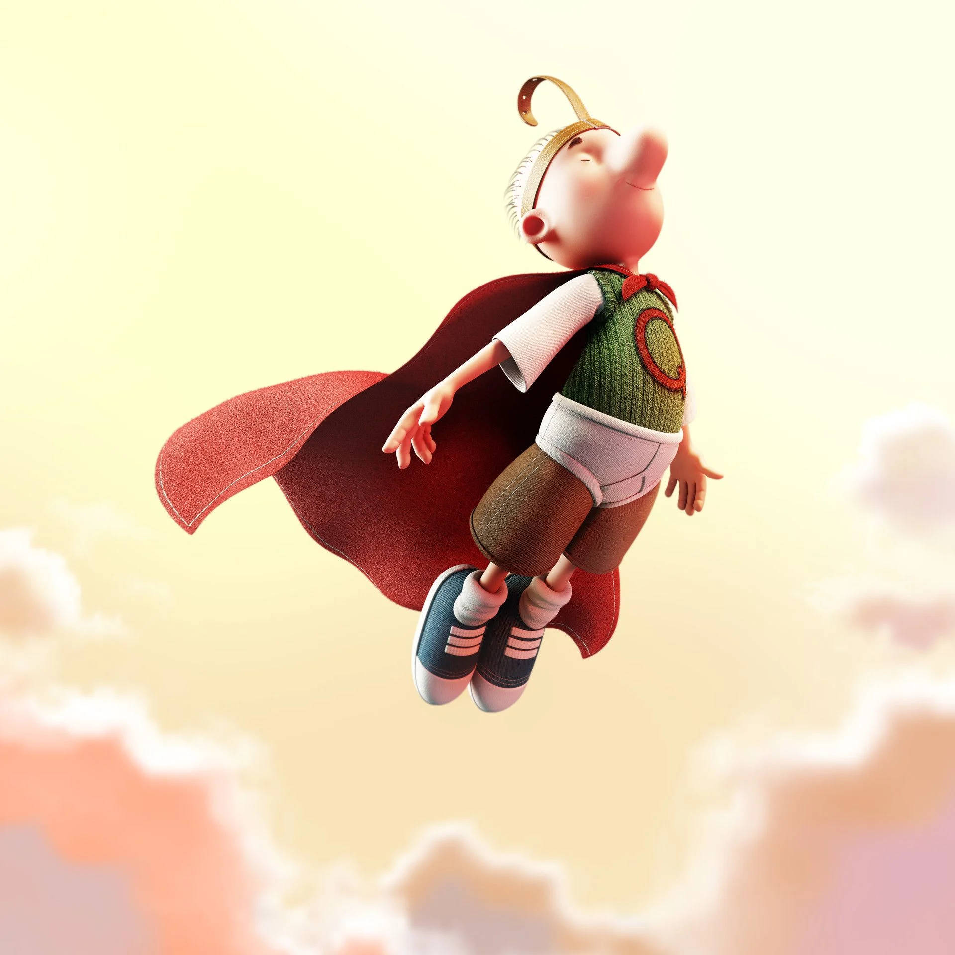 3d Doug In The Sky Background