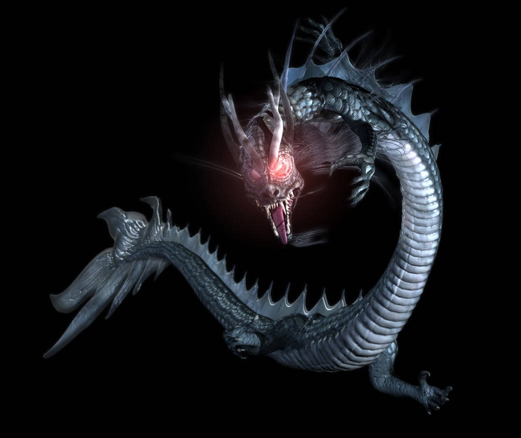 3d Dragon With Red Eyes Wallpaper
