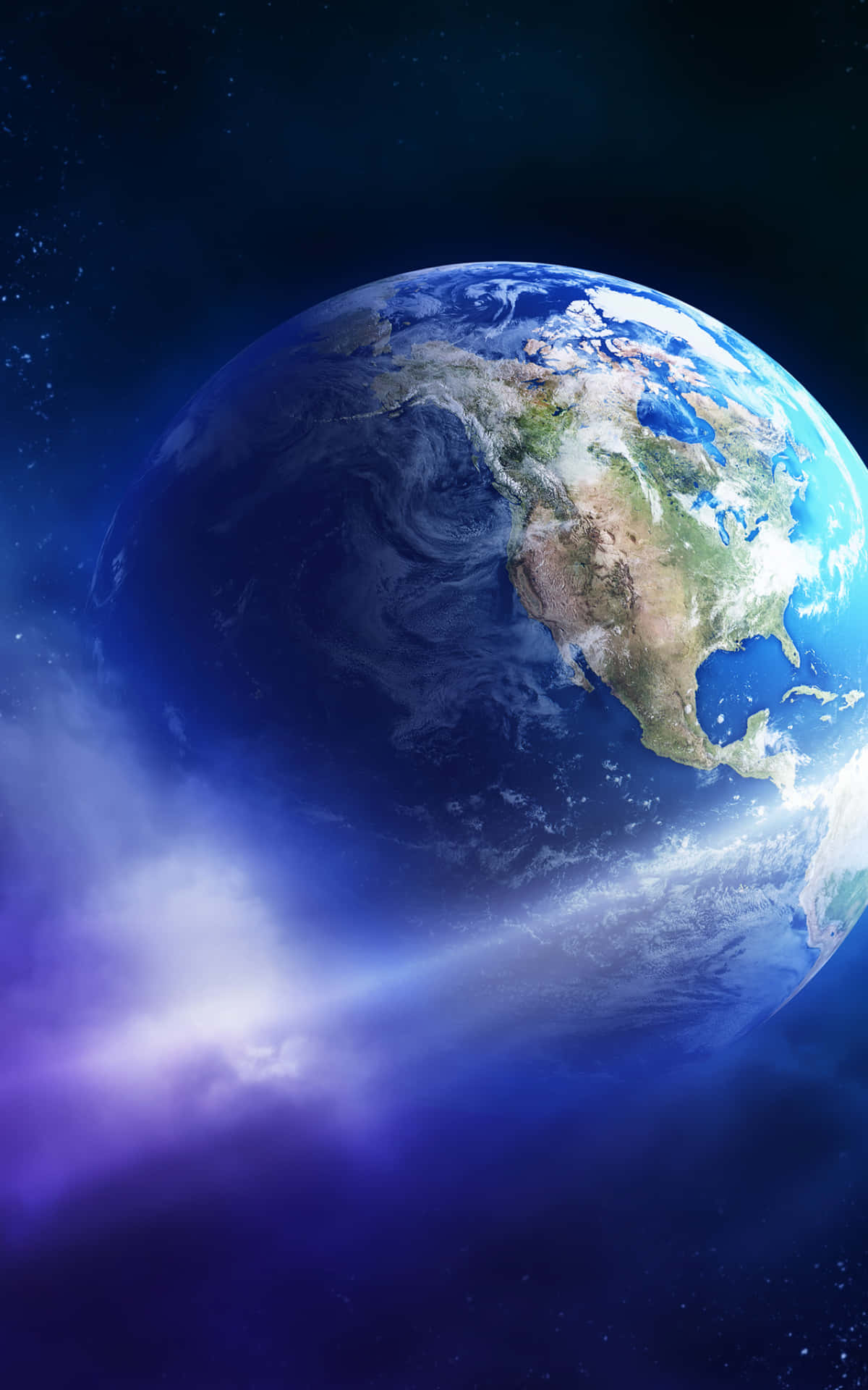 Caption: Majestic 3D Earth in Space Wallpaper