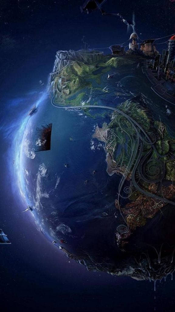 3d Earth Iphone 8 Plads Wallpaper