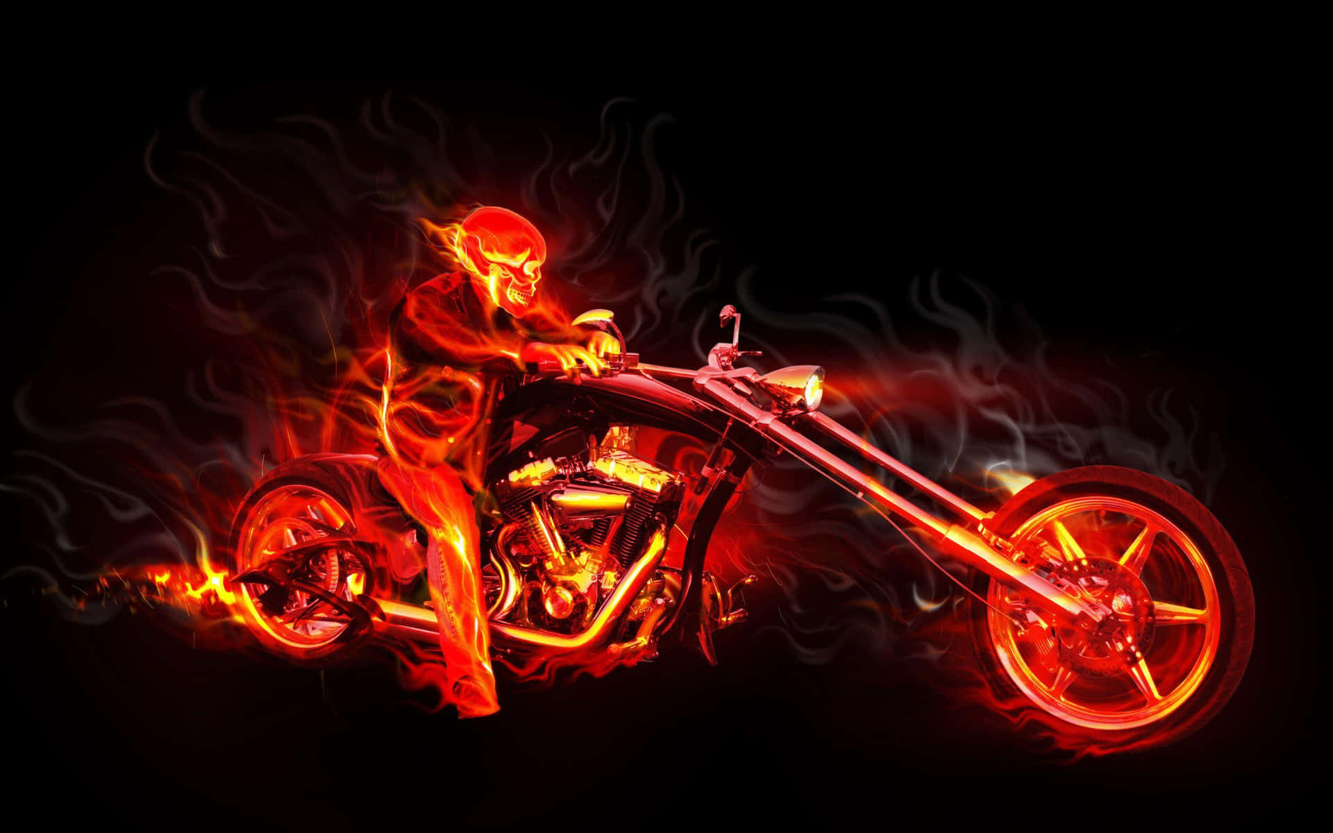 Radiant 3D Fire in Abstract Art Illustration Wallpaper