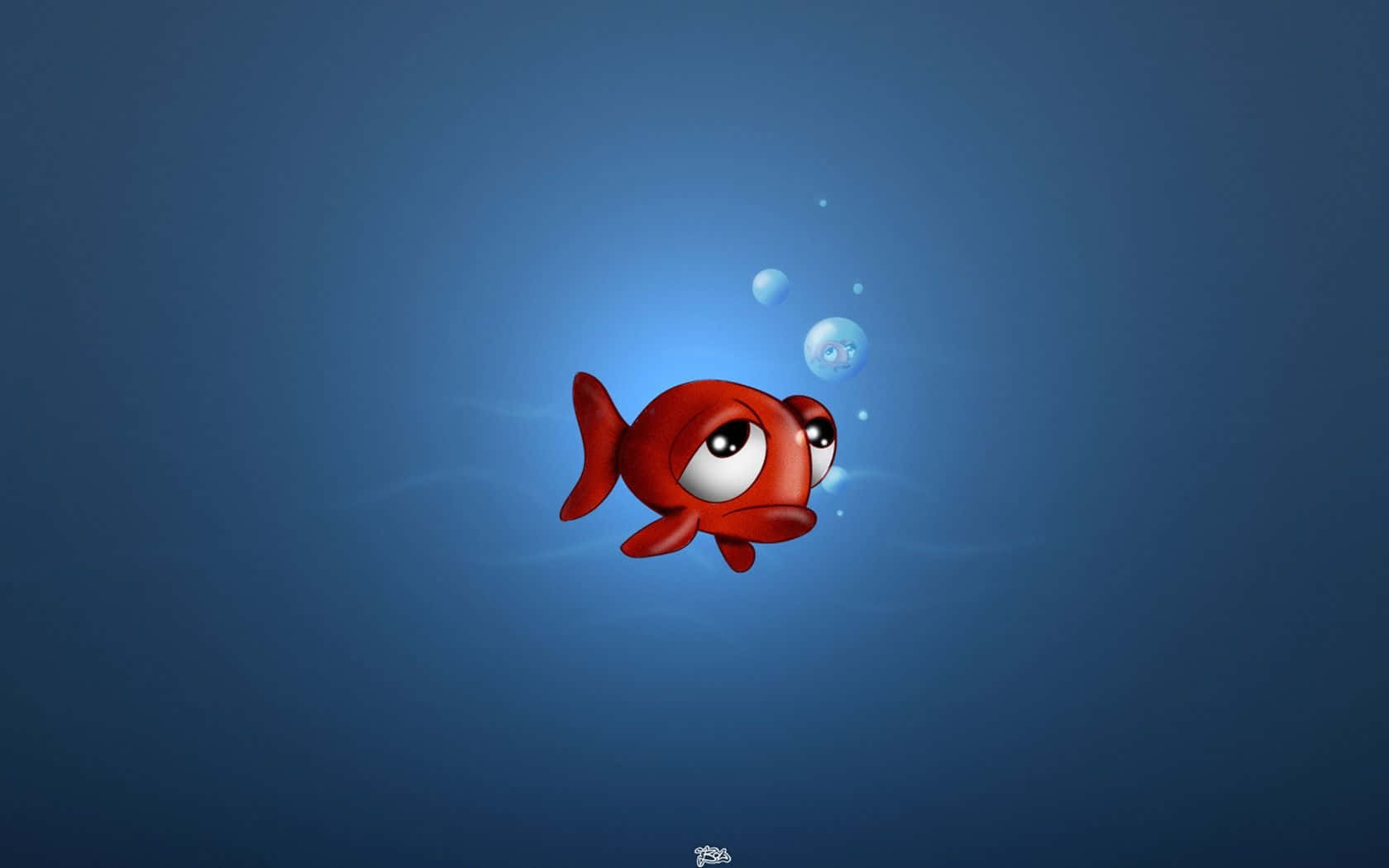 Realistic 3D Fish Swimming in a Vibrant Underwater Scene Wallpaper