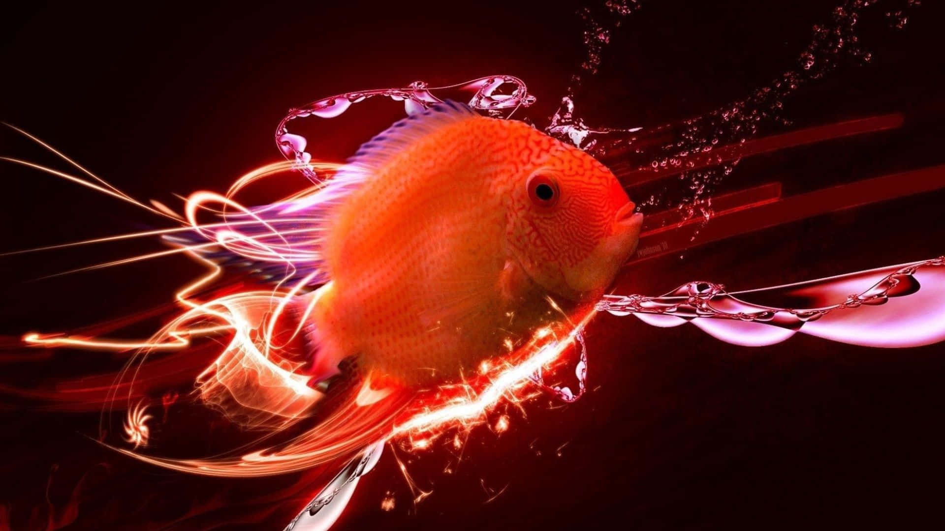 A stunning underwater world filled with vibrant 3D fish Wallpaper
