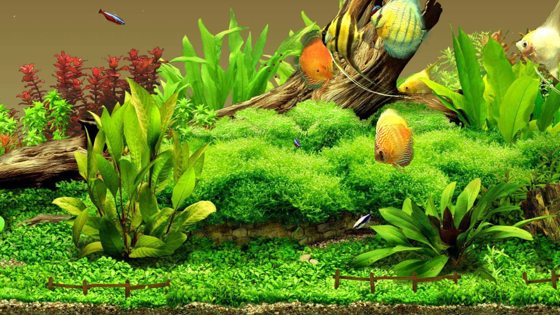 A Screenshot Of An Aquarium With Plants And Fish