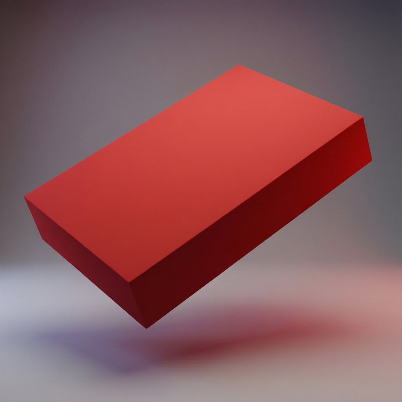 Röd rektangel i 3D-perspektiv flytande mot en gradientbakgrund.