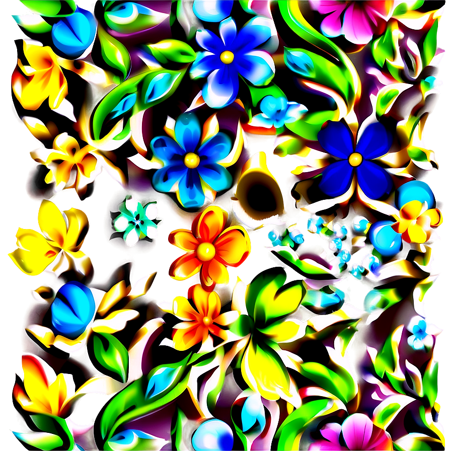 3d Floral Pattern Png Rjg34 PNG
