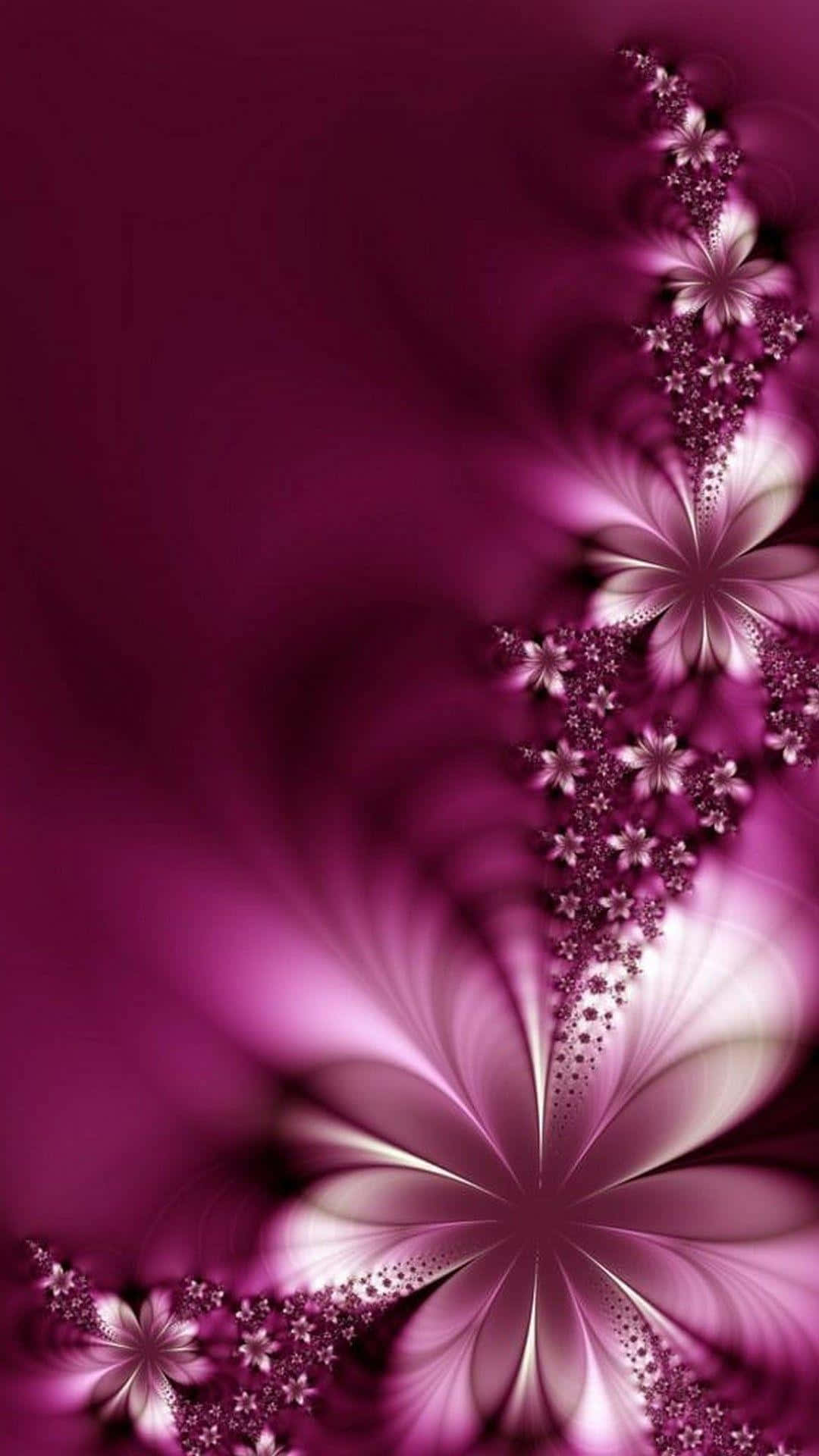 Impresionantefondo De Pantalla De Flores En 3d De Color Rosa. Fondo de pantalla