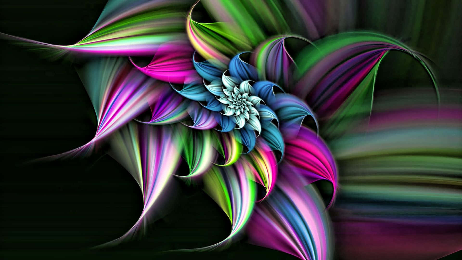 Enchanting 3D Flower Blooming on Vibrant Background Wallpaper