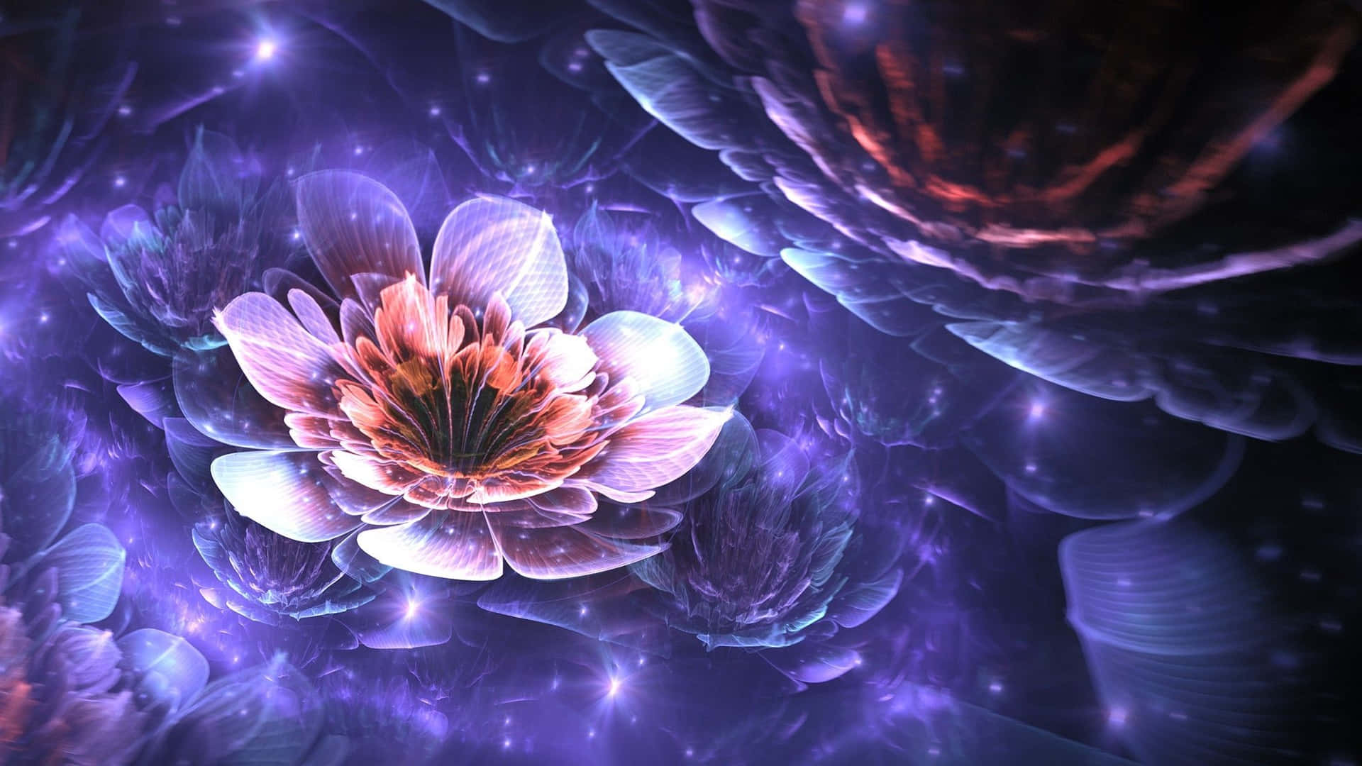 Stunning 3D Flower Art in Vibrant Colors Wallpaper