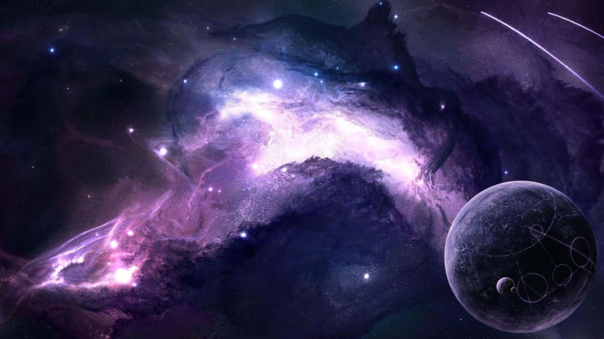 Impresionantefondo De Pantalla De La Galaxia En 3d De Alta Resolución. Fondo de pantalla