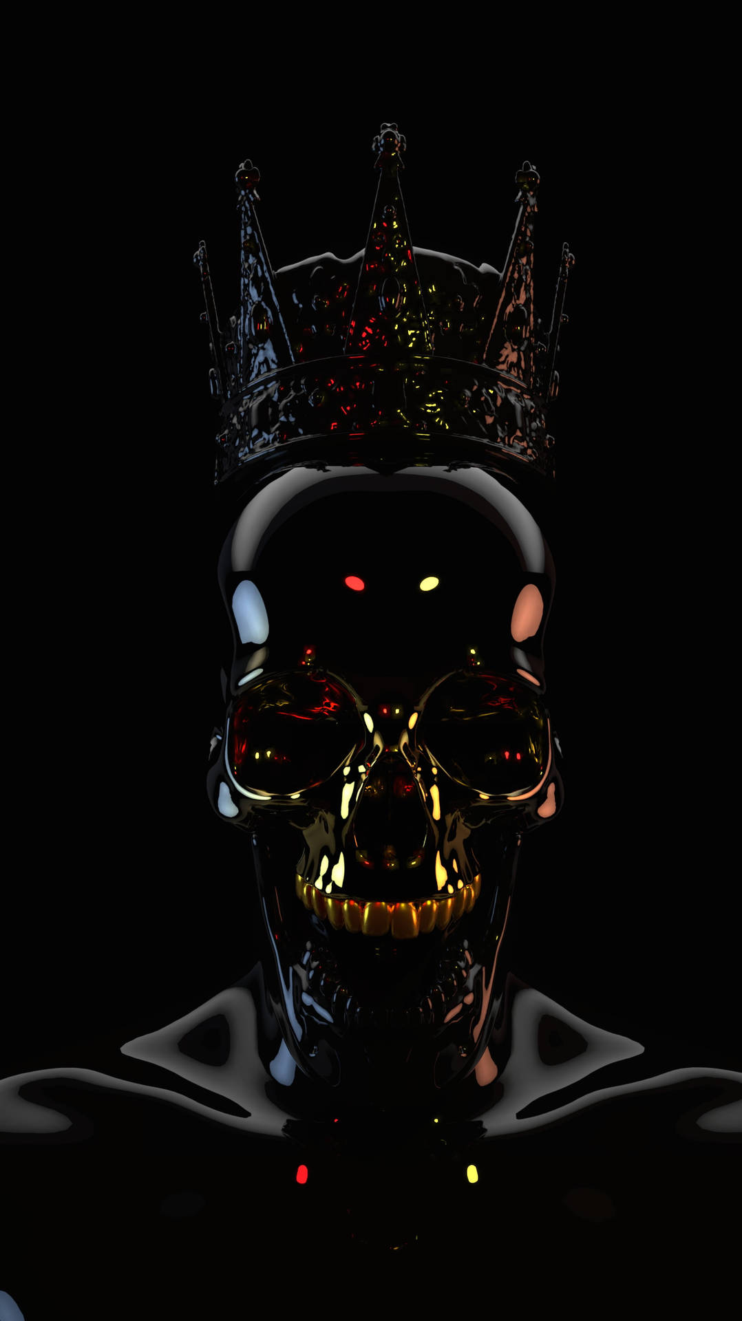 3d Gangster Skull With Crown Wallpaper