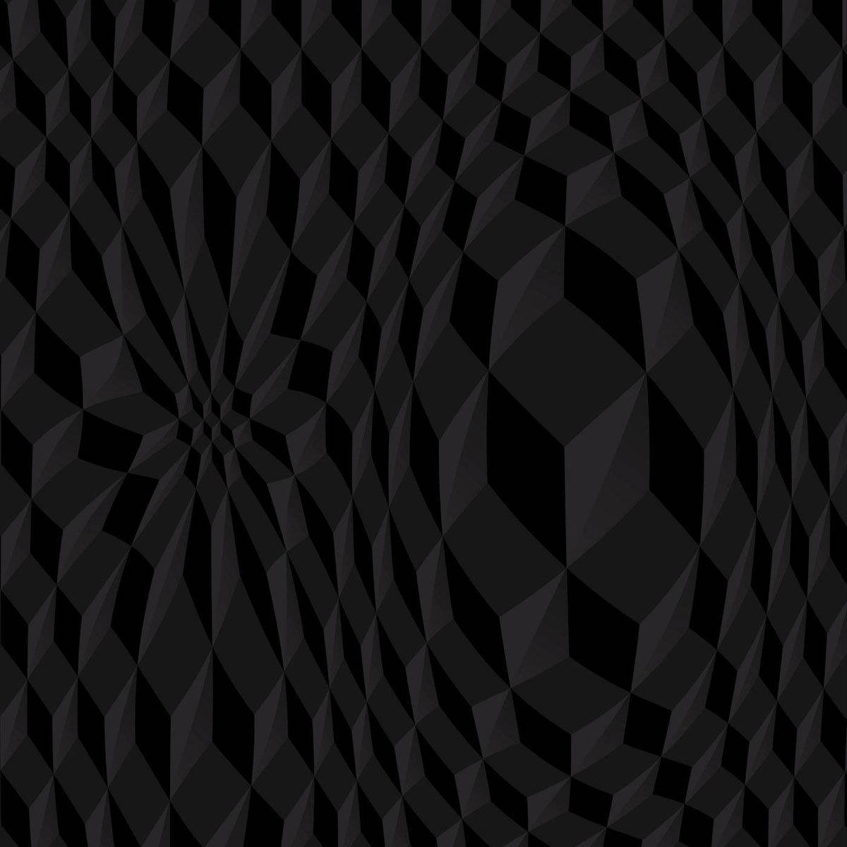 Abstract 3D Geometric Art on Blank Black Background Wallpaper