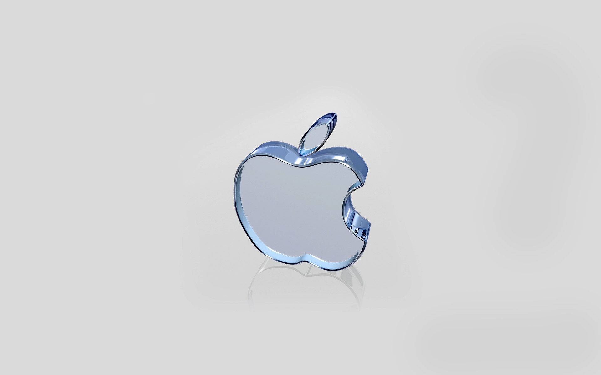 3d Glass Apple Logo On White Wallpaper