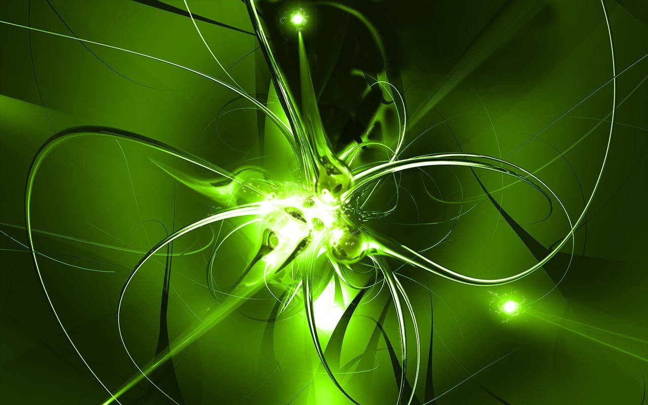 3d Gleaming Green Abstract