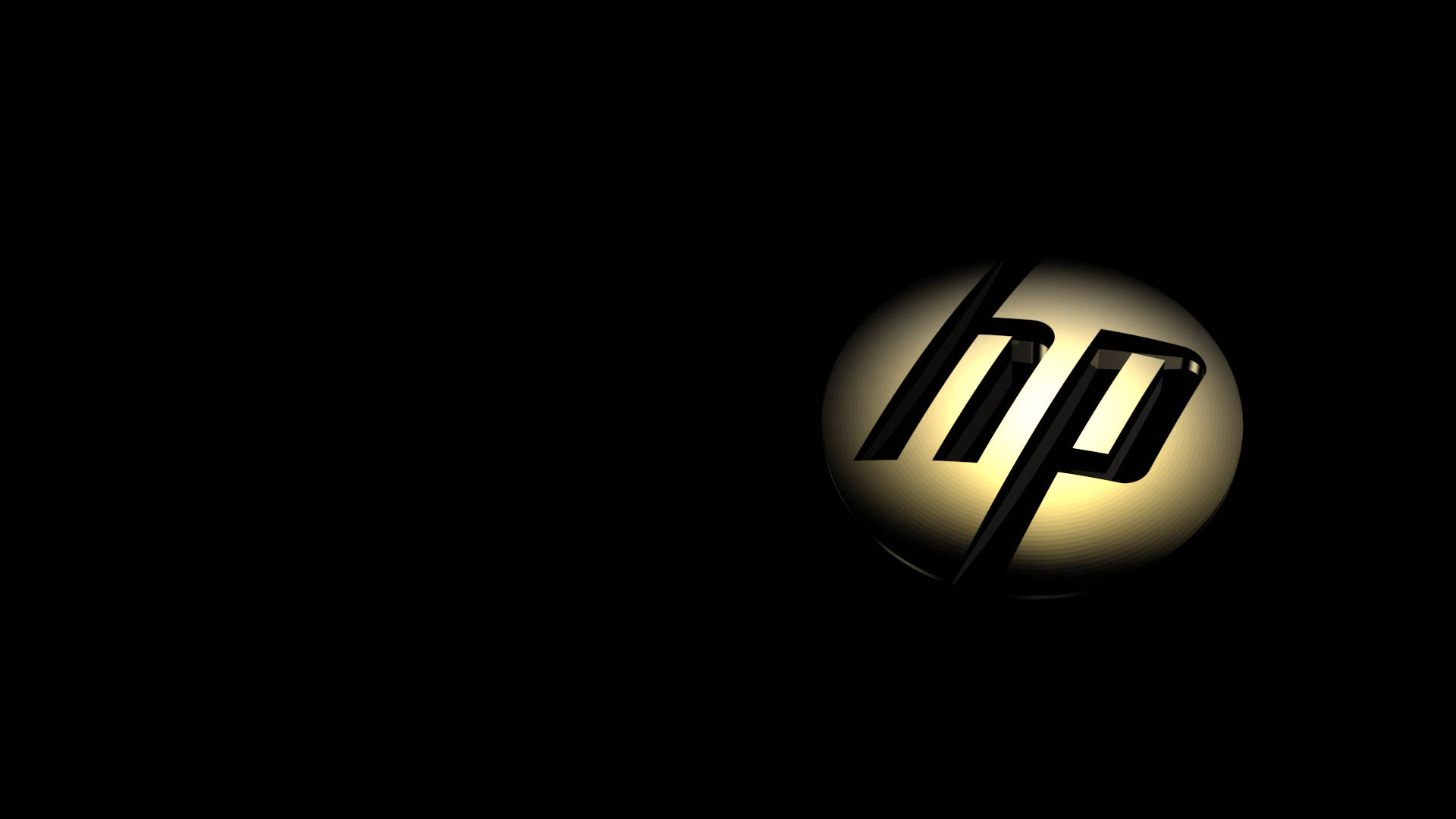 3D Gold Hp Logo Wallpaper