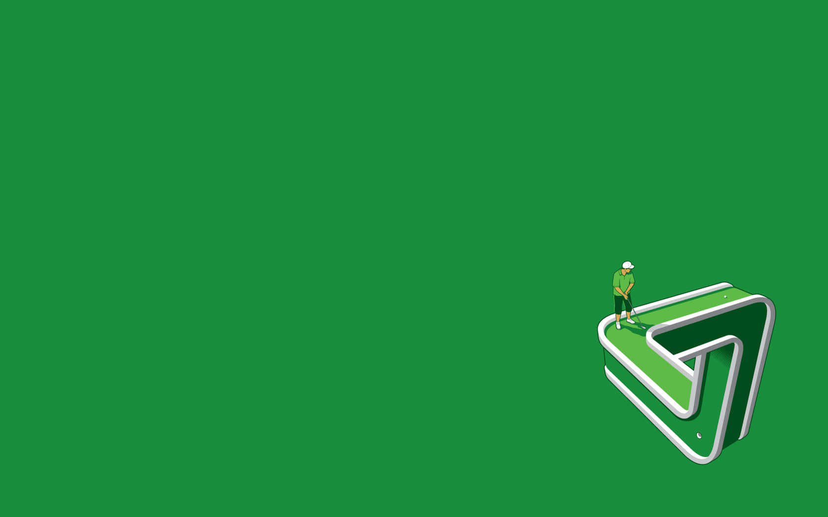 Minimalist Digital 3d Golf Desktop Wallpaper