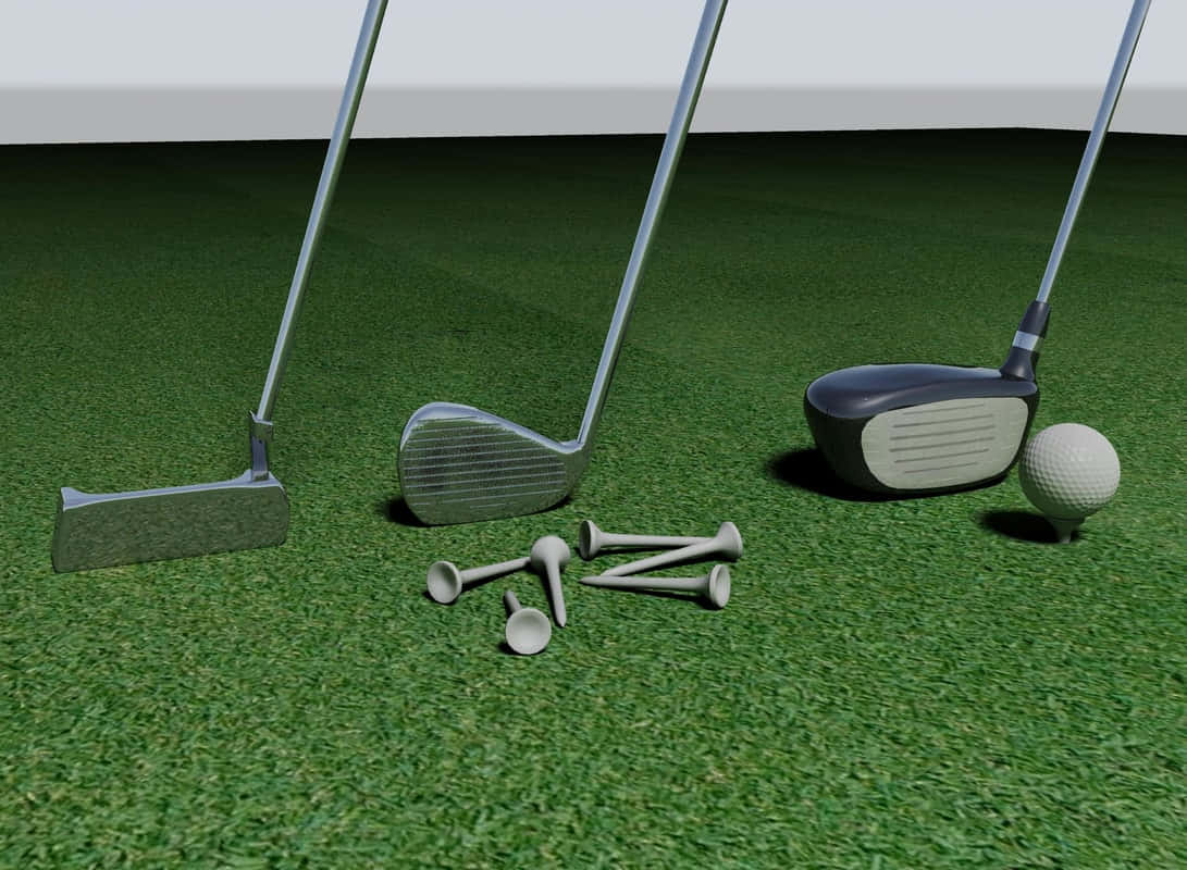 Digitally renderet 3d golf skrivebordsbaggrund Wallpaper