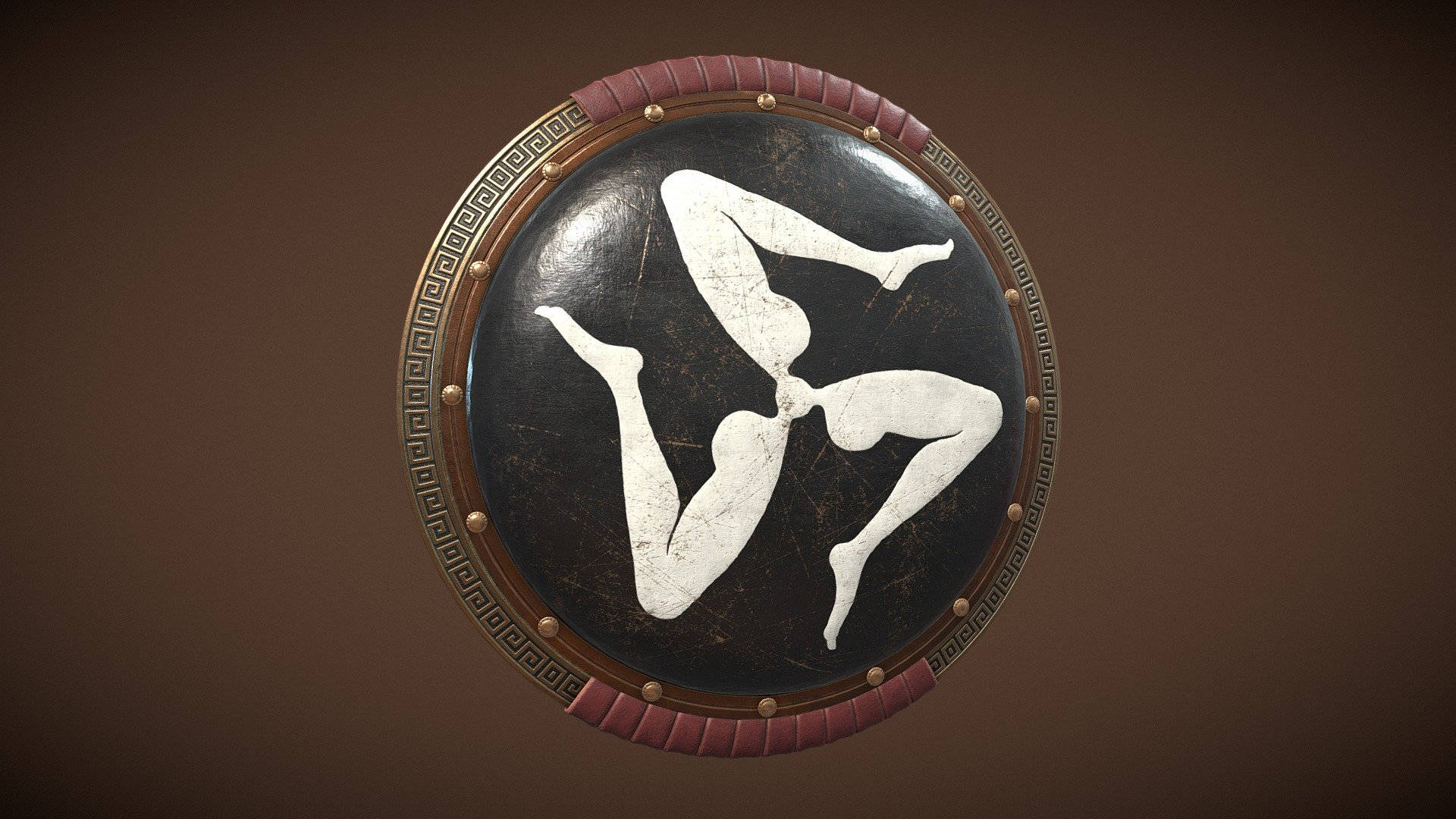 3d Greek Triskelion On Shield Wallpaper