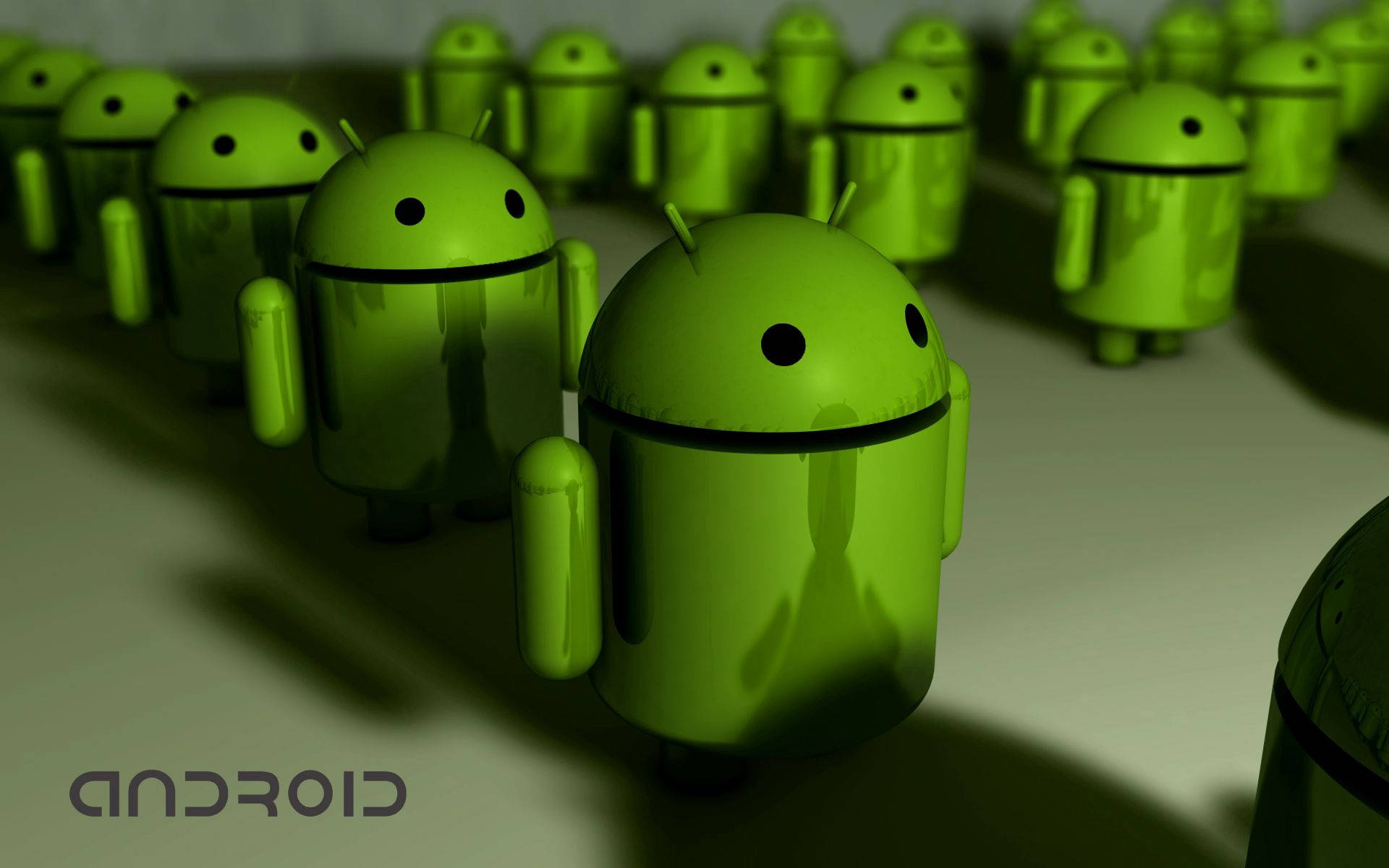 3d Green Android Robots