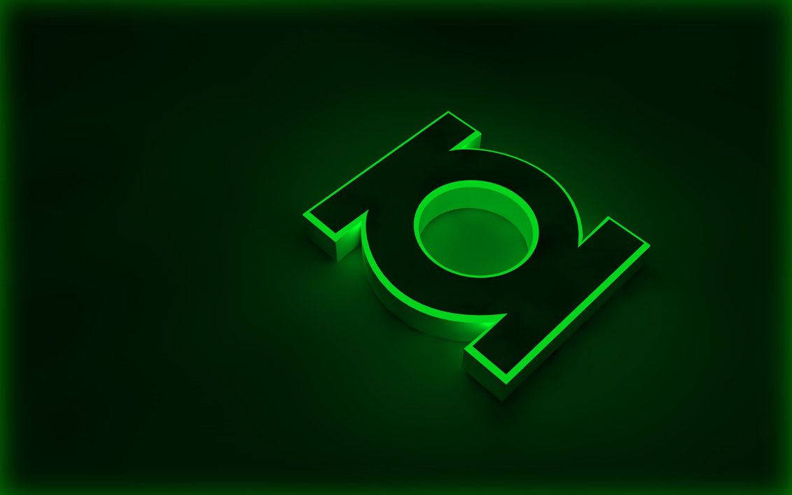 3d Green Lantern Logo Background