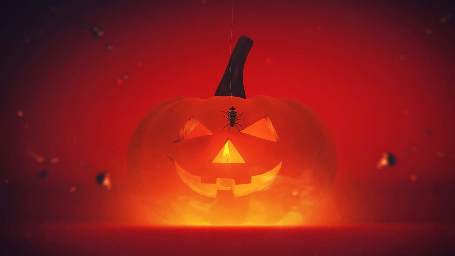 Spooky 3D Halloween Party Scene Wallpaper