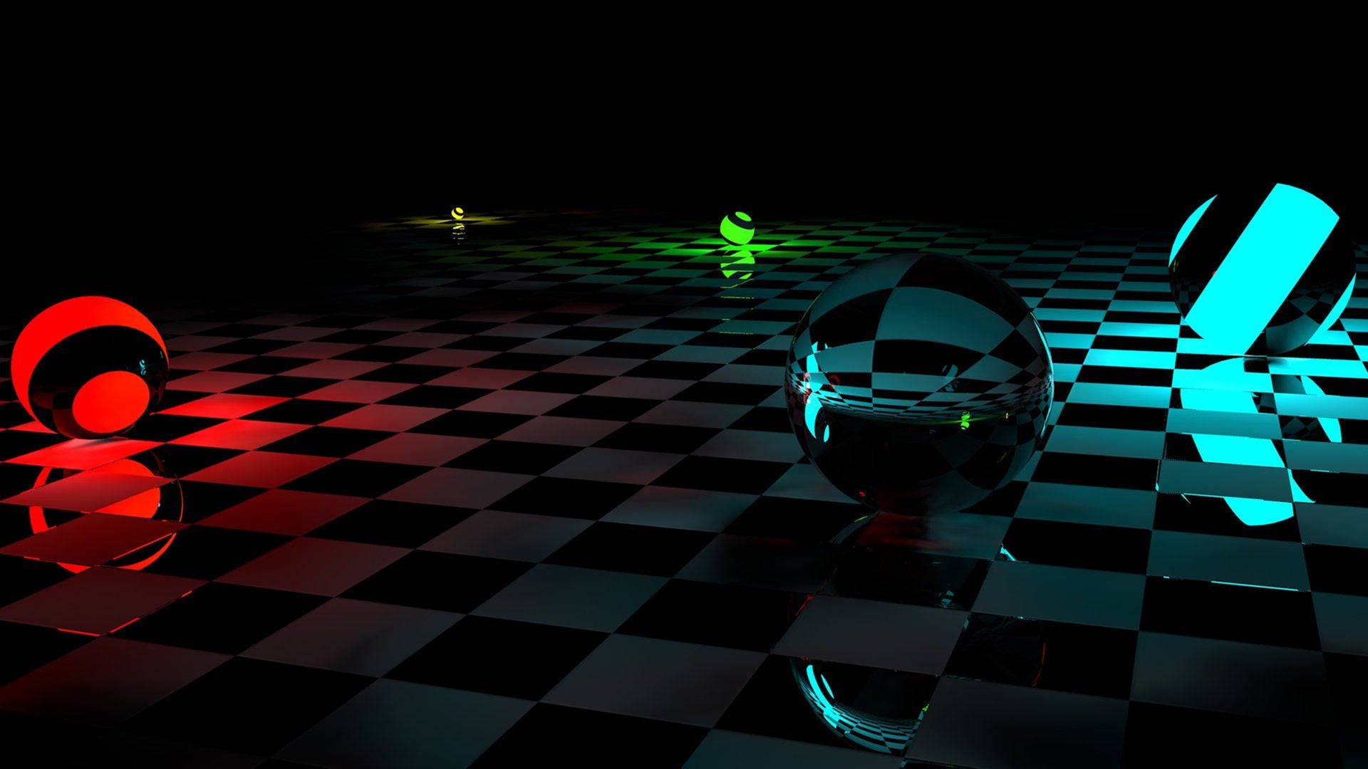 3d Hd Speres On Checkers Wallpaper