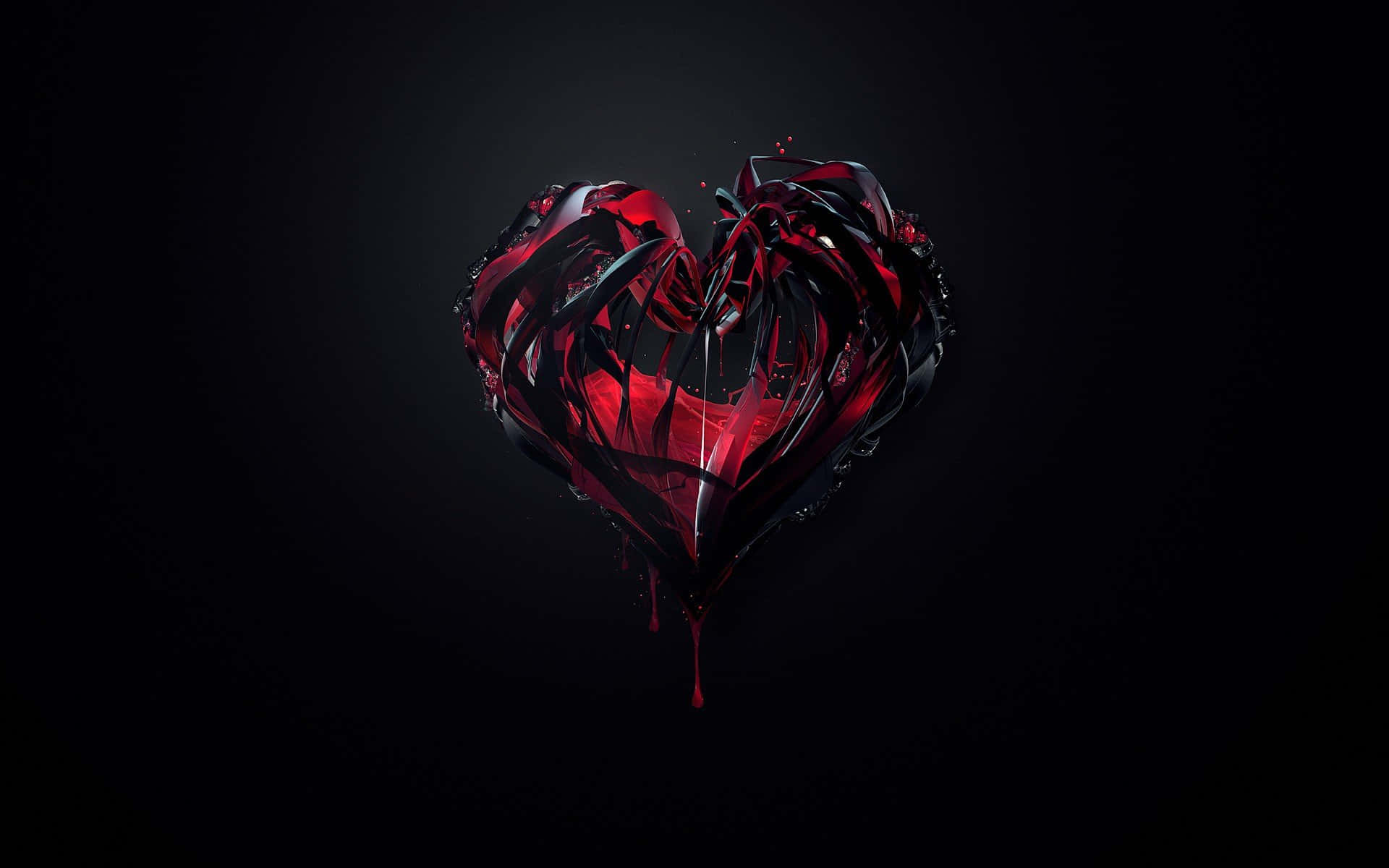 Ilustraciónen 3d De Un Corazón Rojo Fondo de pantalla