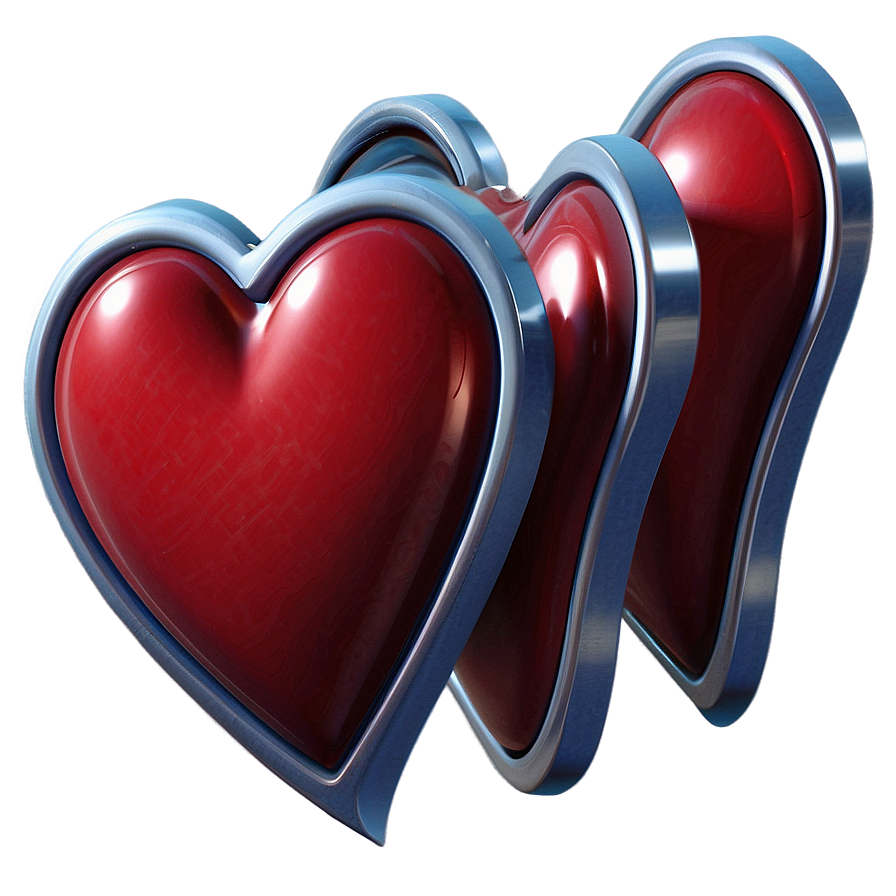 3d Heart Banner Png 05252024 PNG