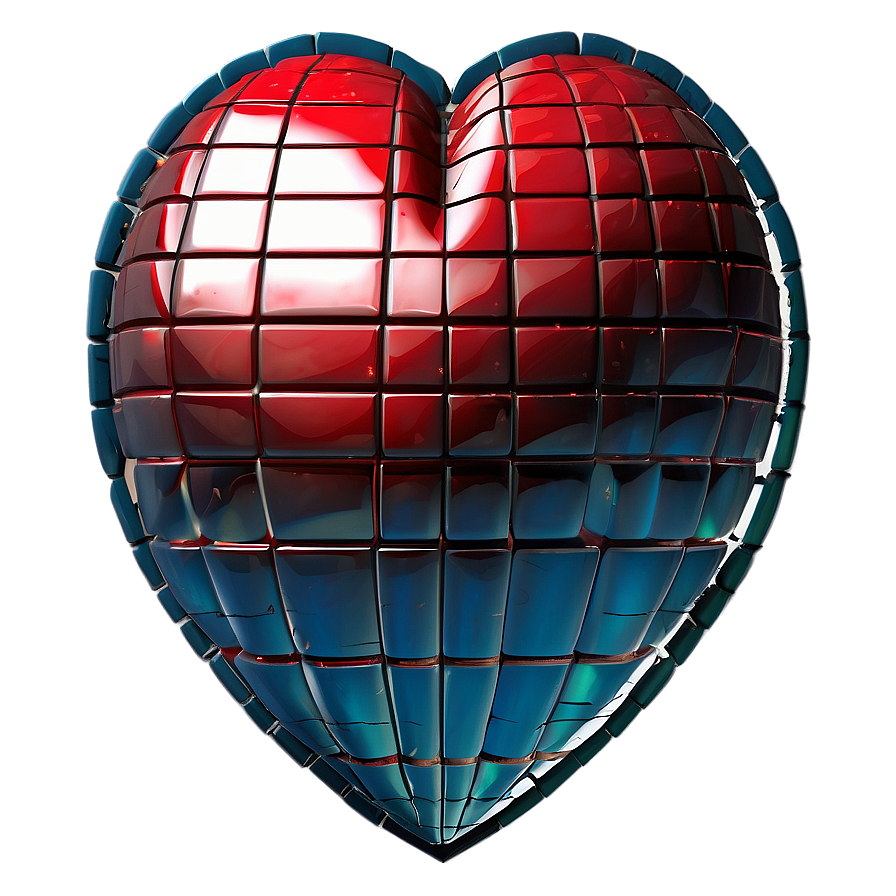 3d Heart Grid Png 05252024 PNG