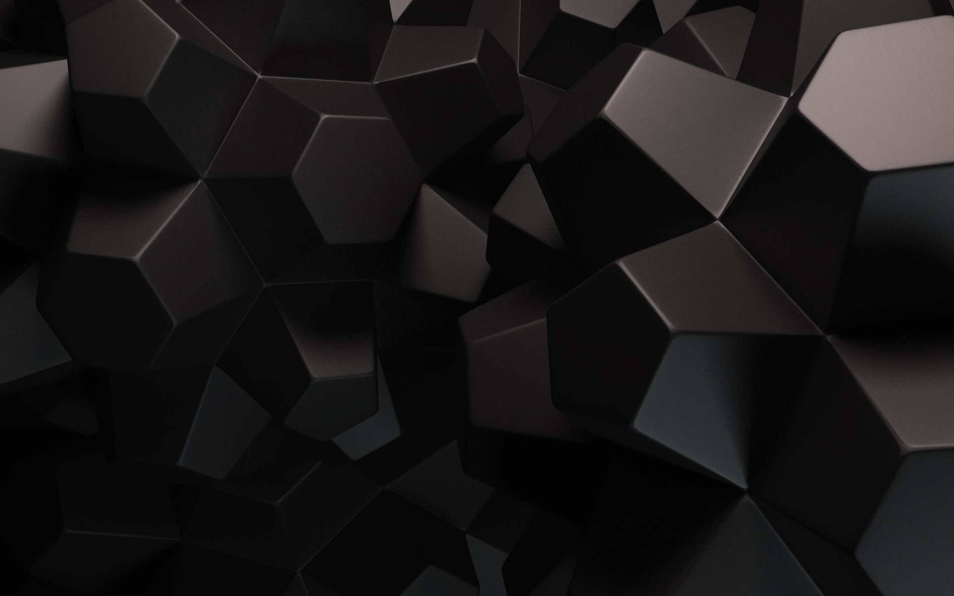 3d Hexagons Black Mac Wallpaper