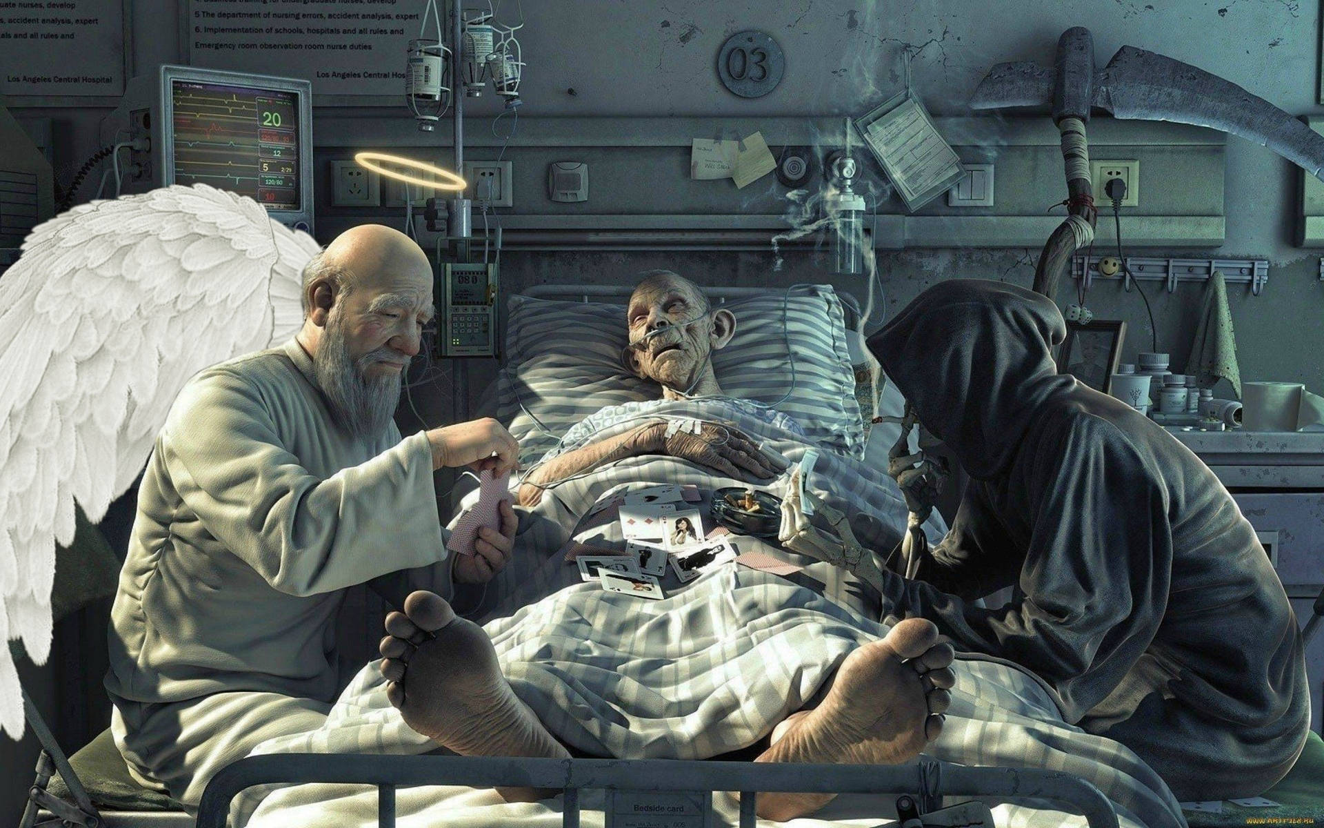 3d Horror Deathbed Picture