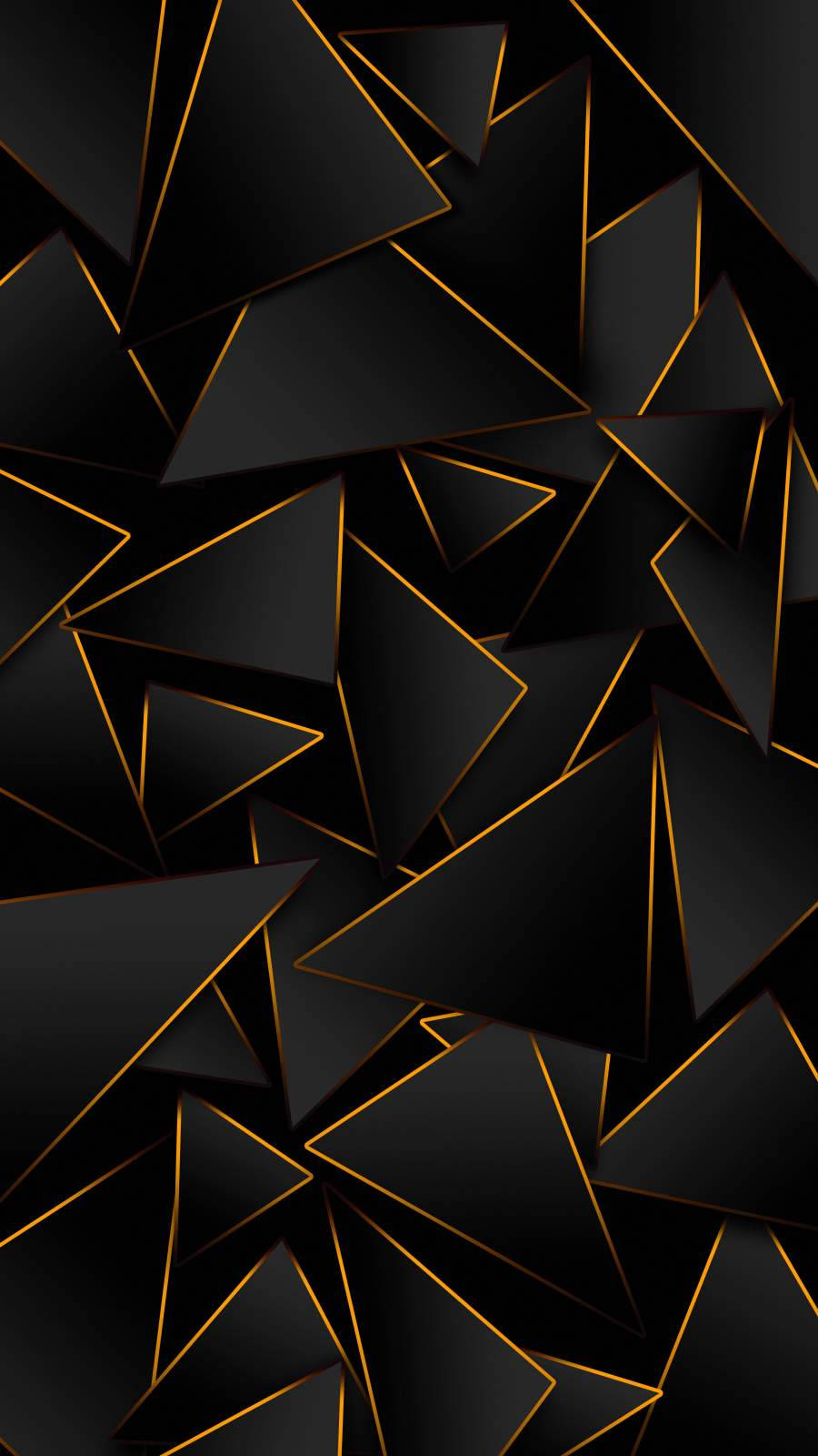 3d Iphone Black And Gold Triangles
