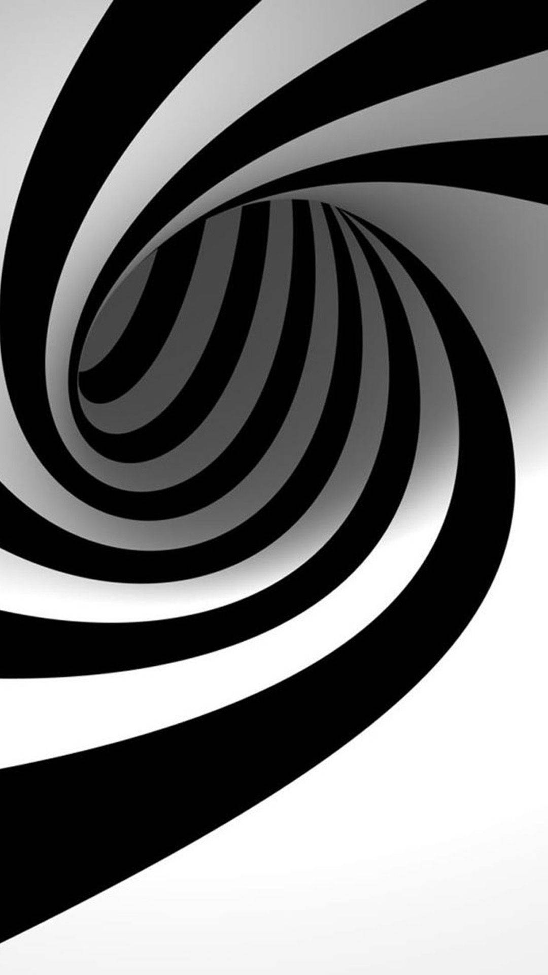 3d Iphone Black And White Tunnel Wallpaper