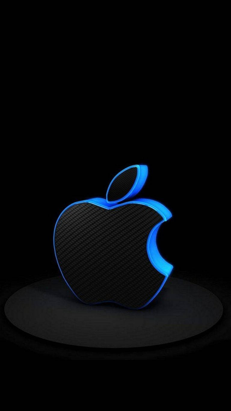3d Iphone Black Carbon Apple Logo