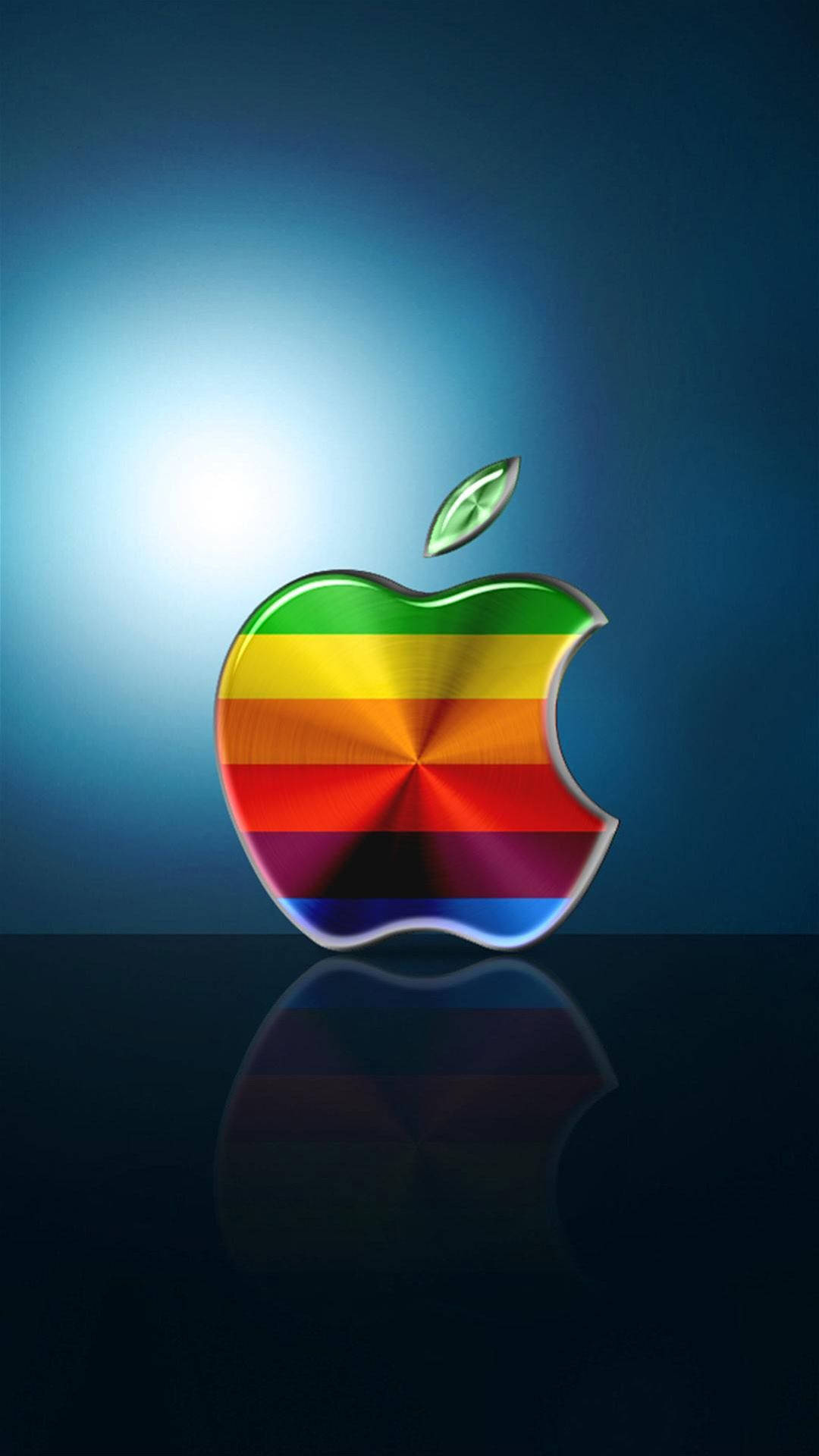 3d Iphone Rainbow Apple Logo