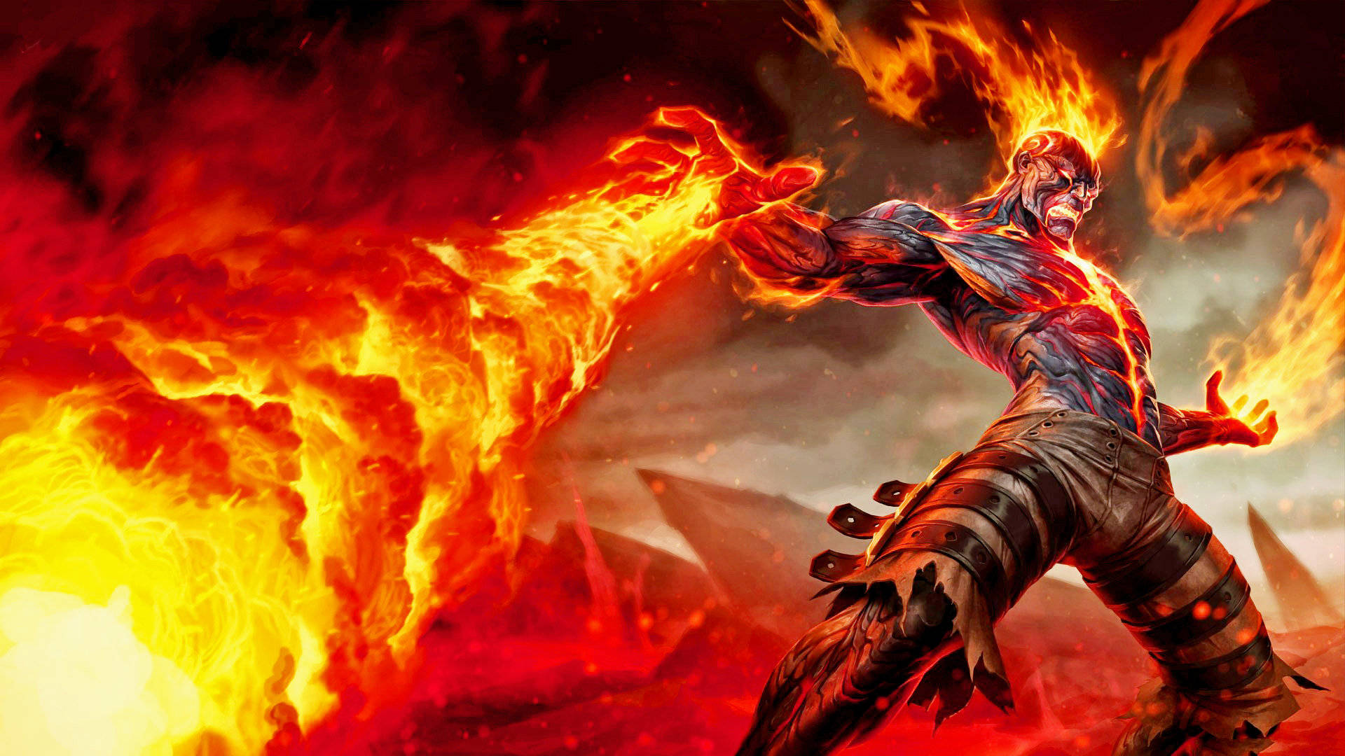 Fiery 3d League Of Legends Wallpaper