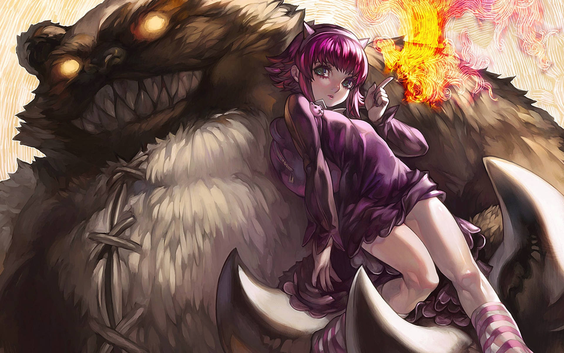 3d League Of Legends Characters, Annie And Tibbers Wallpaper