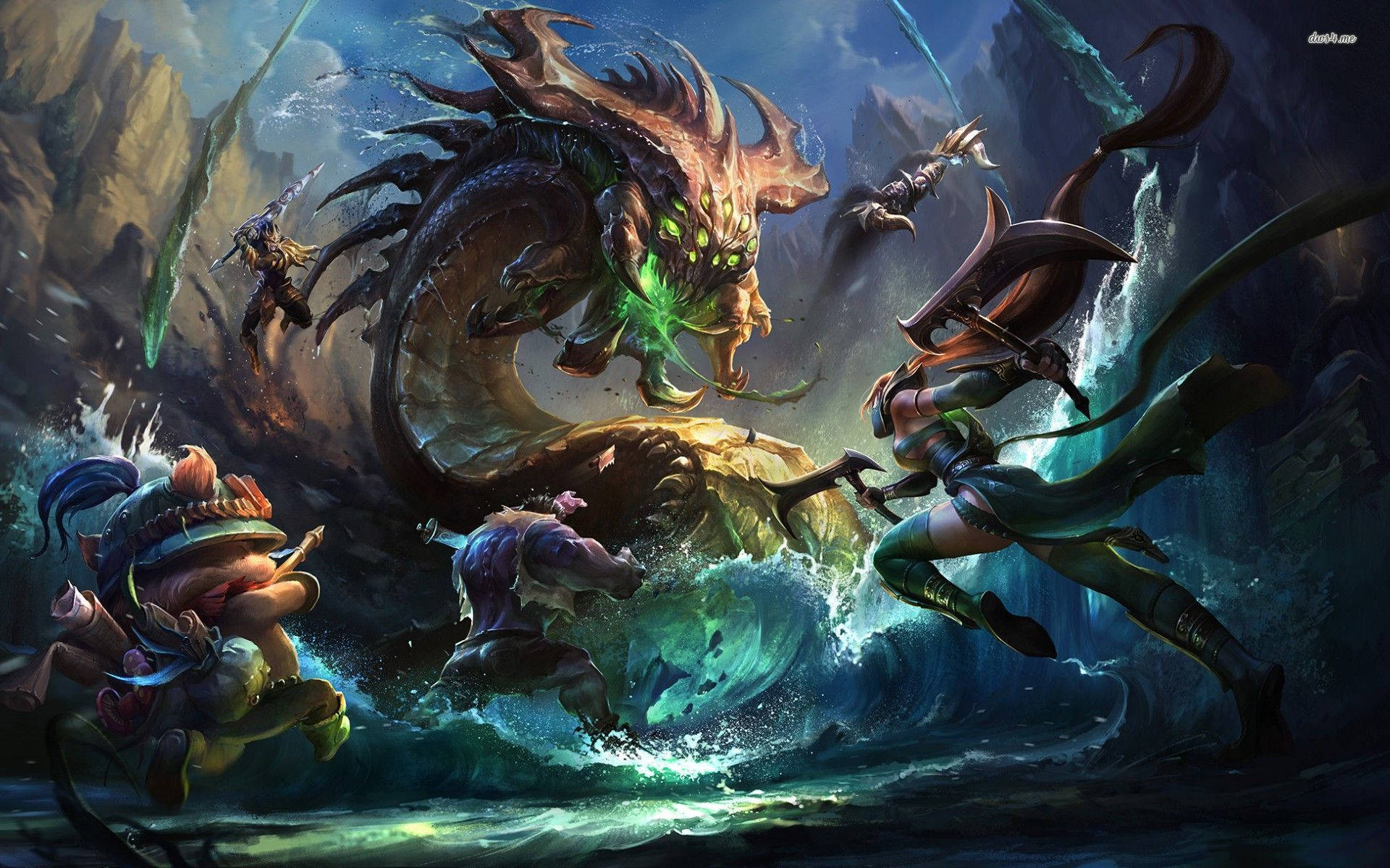 Bring the action of League of Legends with this stunning 3D game. Wallpaper
