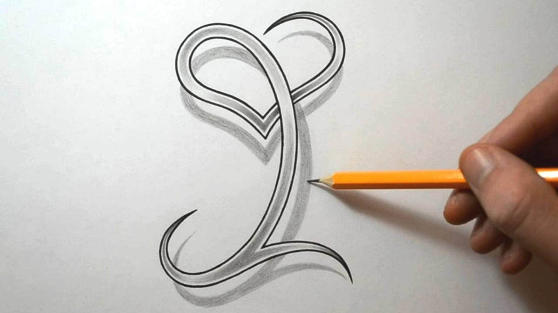 3d Letter I Pencil Art