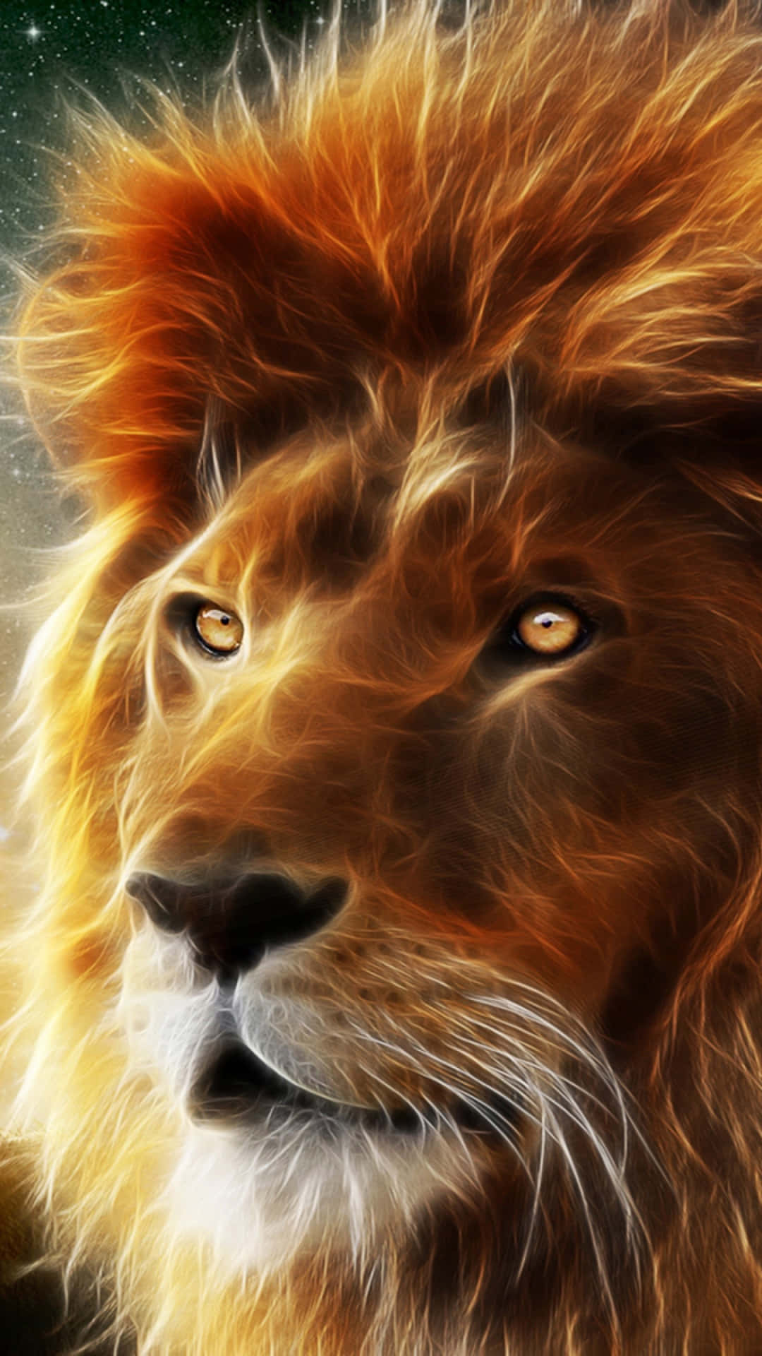 3d Lion Face Art Wallpaper