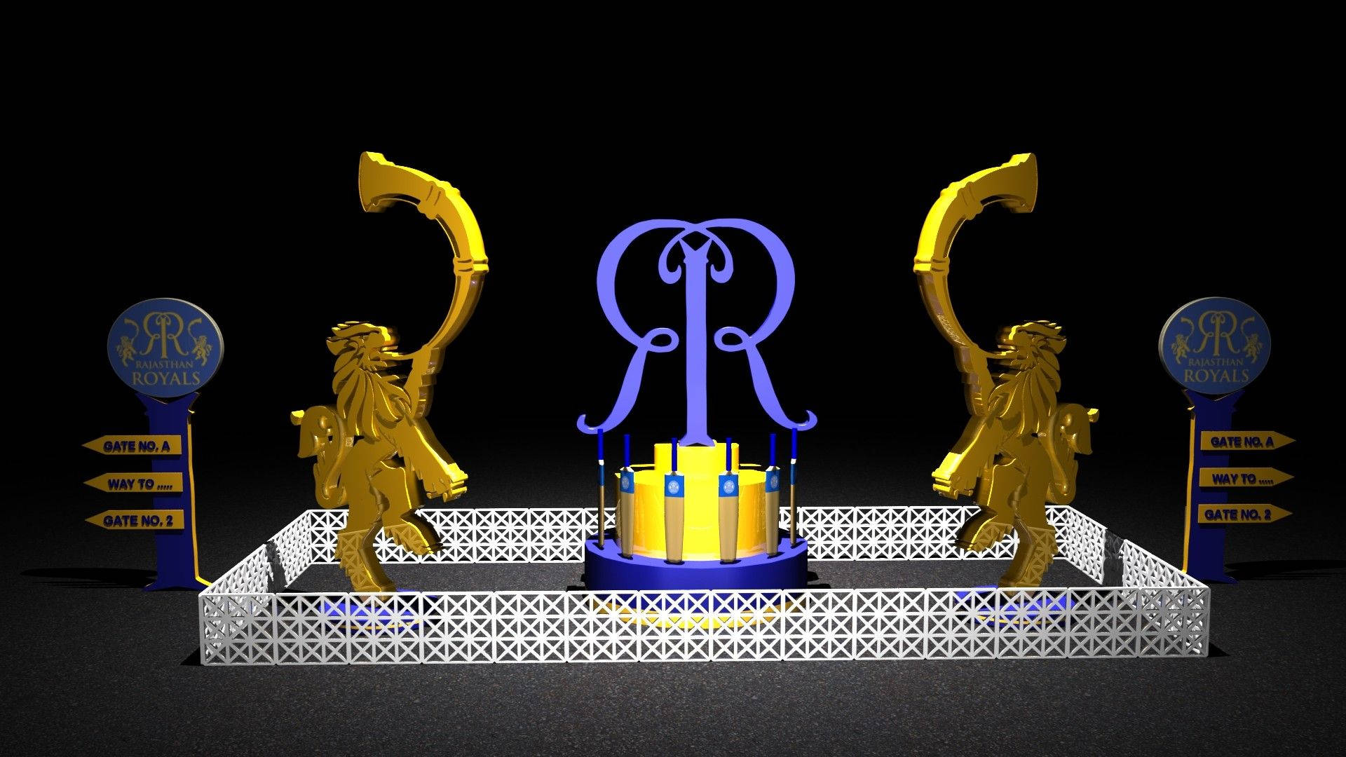 3D Logo Rajasthan Royals Wallpaper