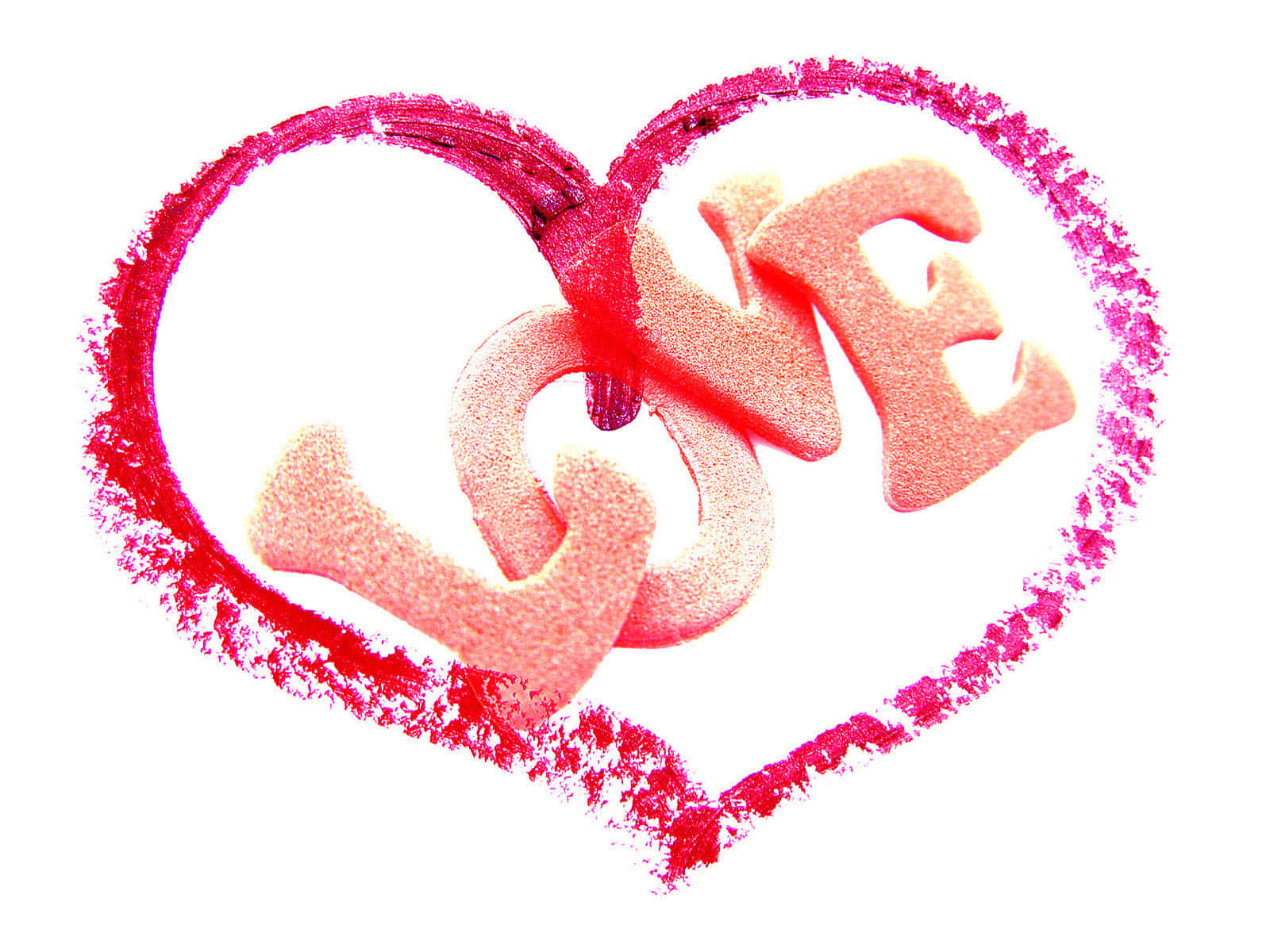 3D Love in Red Hearts Wallpaper