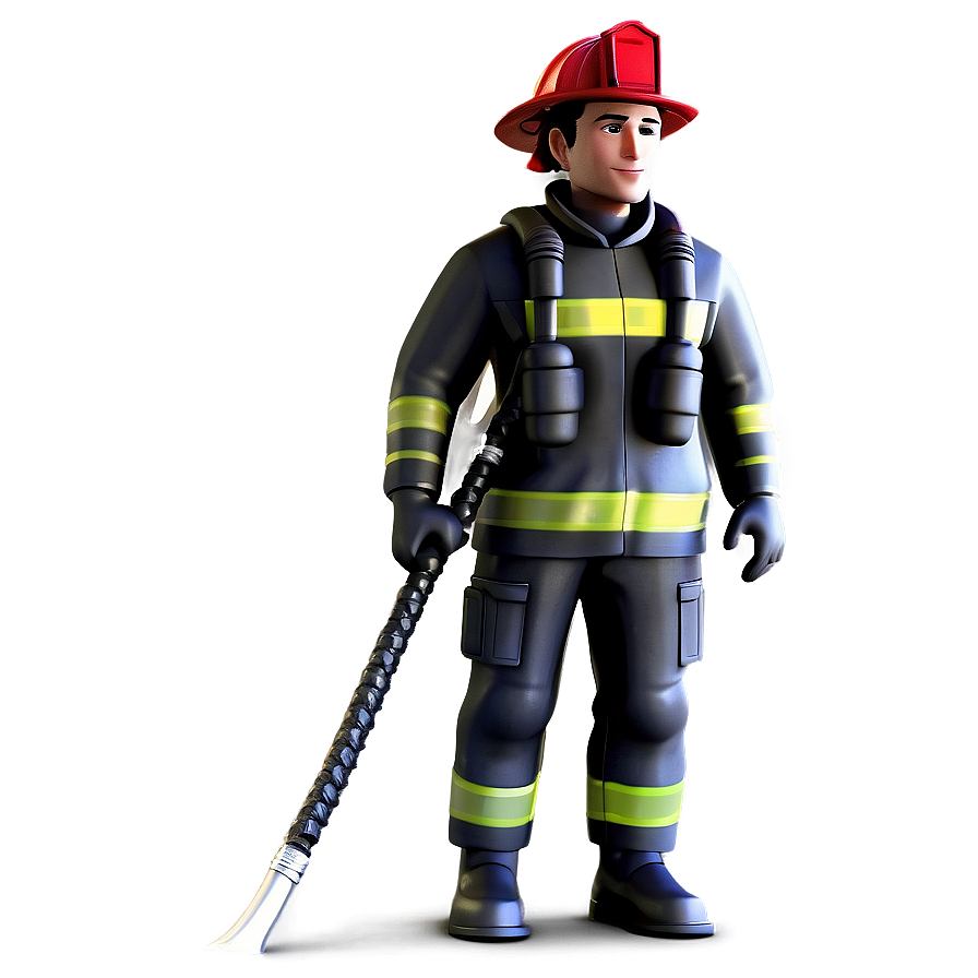 3d Man Firefighter Png 06272024 PNG