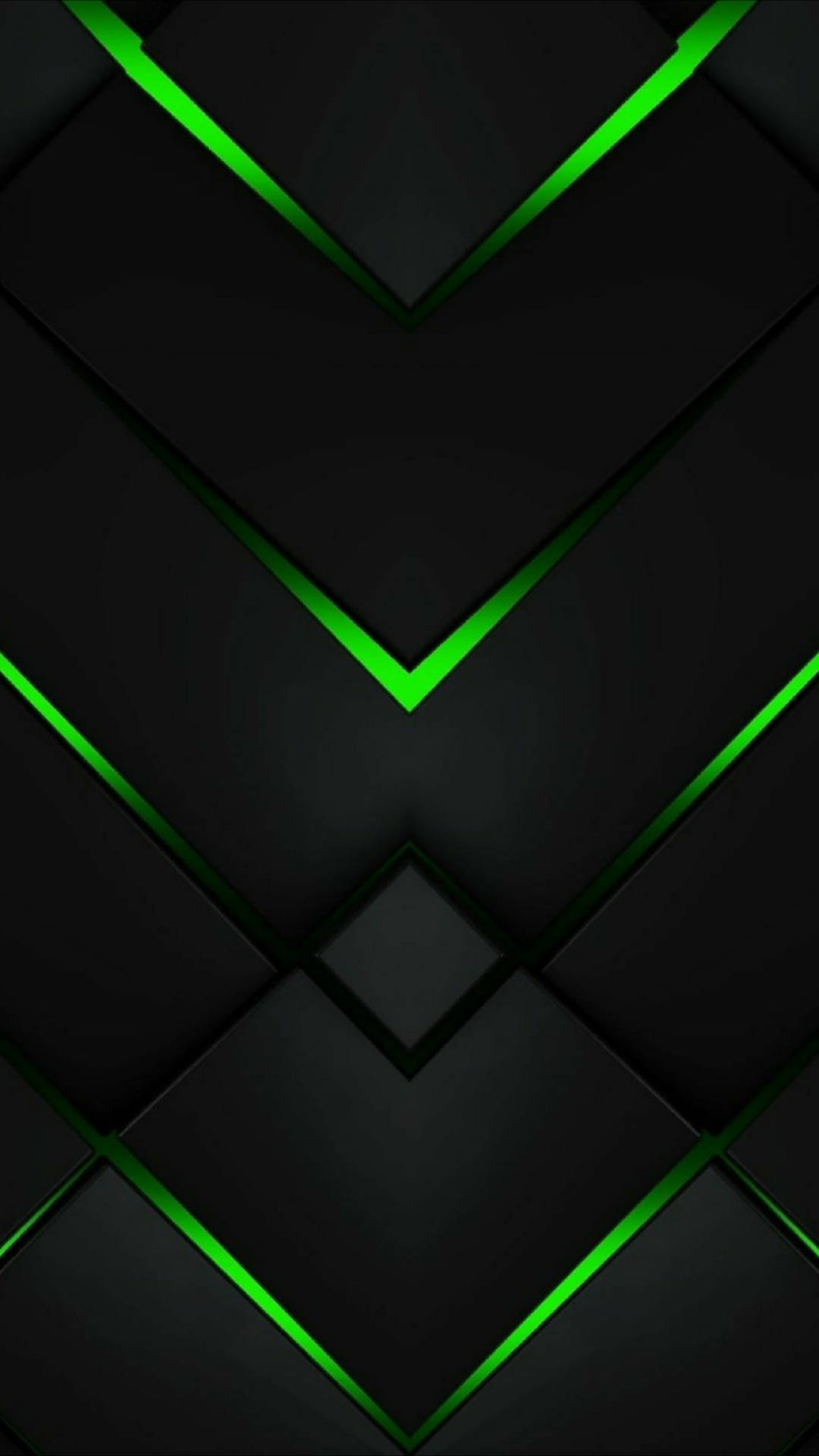 3D Material Neon Green And Black Pattern Wallpaper