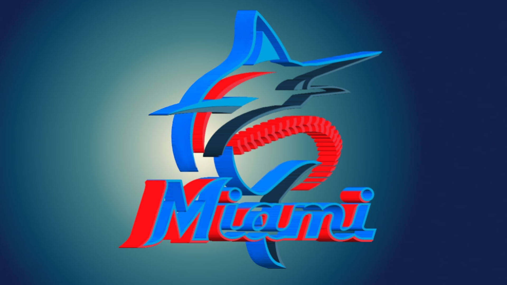 3D Miami Marlins Logo Wallpaper