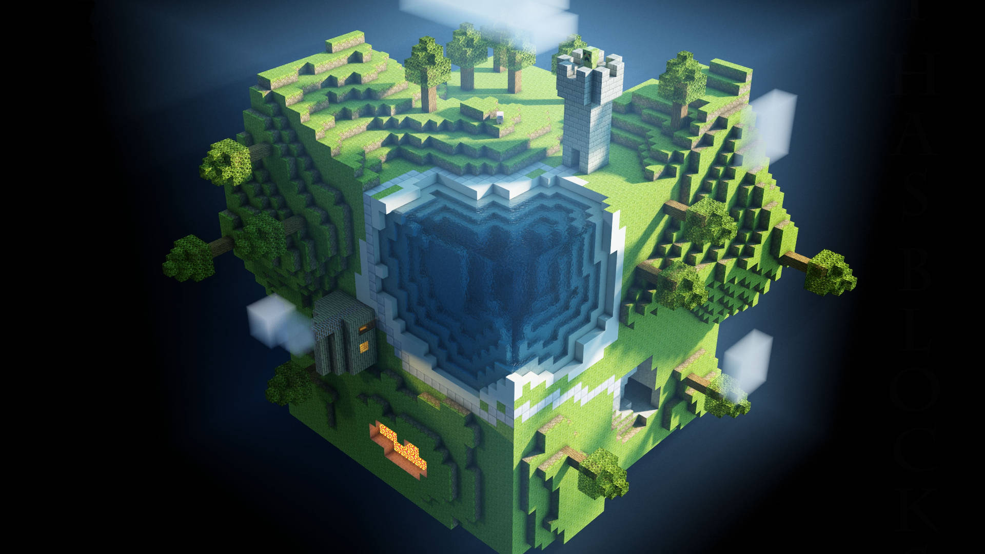 3d Minecraft World Wallpaper