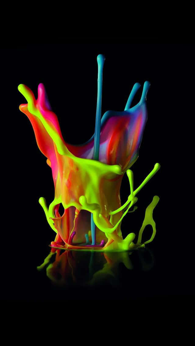 3dneon Paint Splash: 3d Neon Färgsprej Wallpaper