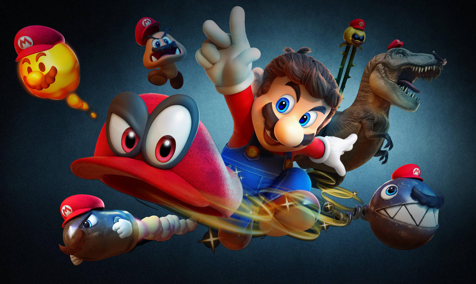 3D Nintendo Super Mario characters wallpaper