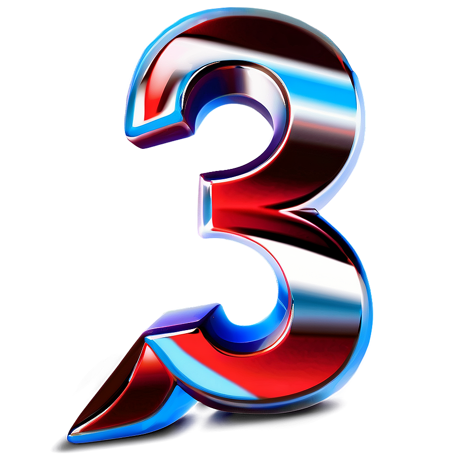 3d Number 3 Red Png 05252024 PNG