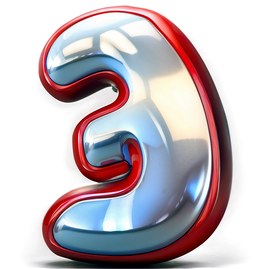 3d Number 3 Red Png Shs PNG